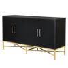 Distinctive Features of Four-Door Sideboard with Metal and Cross-Leg Design, Suitable for Living Rooms, Entrance and Study - 4 of 4