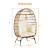 Wicker Egg Chair,Large Rattan Egg Chairs With Cushion And Pillow,Outdoor Egg Chair,Egg Chair For Porch, Backyard-Cuddlewood - 4 of 4