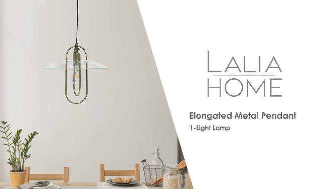 1-Light Elongated Metal Pendant Chrome - Lalia Home, 2 of 10, play video