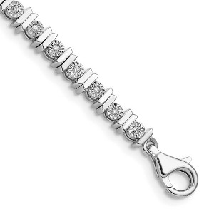 Black Bow Jewelry Classic Illusion Diamond Tennis Bracelet in Sterling Silver - 7 Inch - 1 of 4