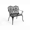 Vynxaria Black Patio Bench with Floral Rose Design - Ideal for Gardens and Parks, 33.80'' W x 22.40'' D x 34.60'' H - 4 of 4