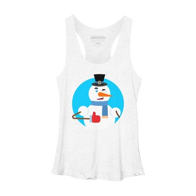 Women's Design By Humans Snowman thumbs up winks emoji. New Year and Christmas By Roplon Racerback Tank Top