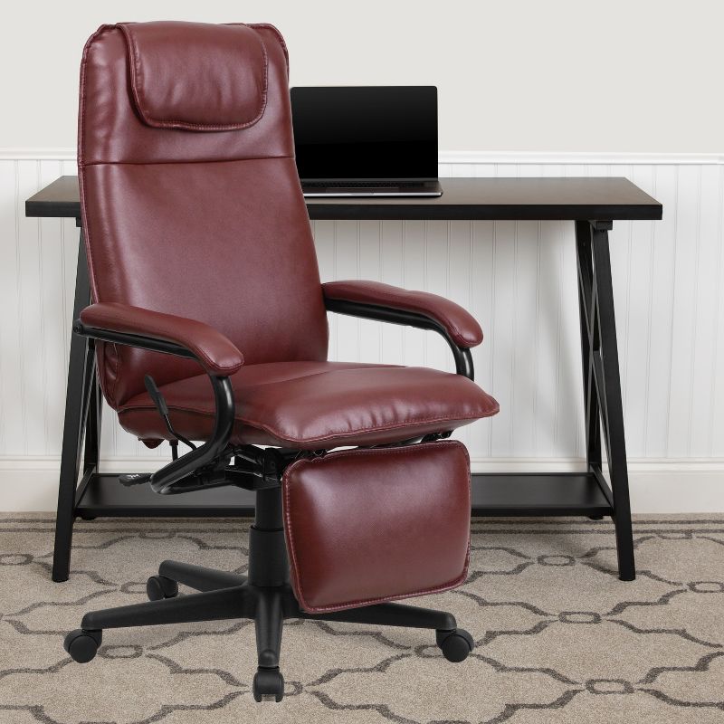 Flash Furniture High Back LeatherSoft Executive Reclining Ergonomic Swivel Office Chair with Arms, 2 of 12