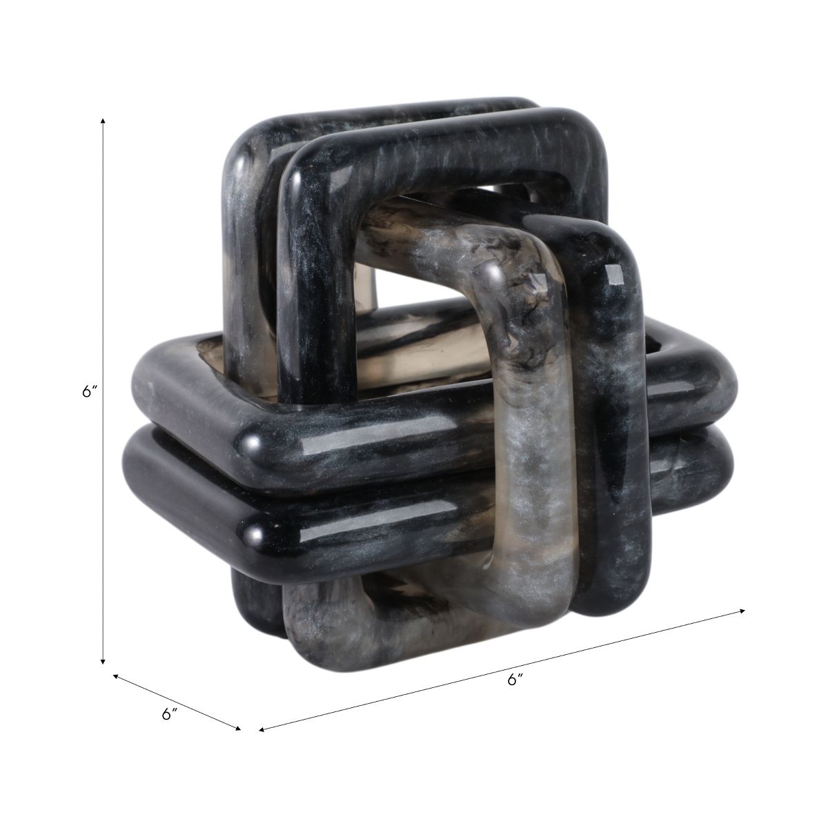 Marble Knot Sculpture for Shelf Accents, Room Styling, Office Design - Modern Statues Living Room Decor or Coffee Table Display, Home Décor - thumbnail 3