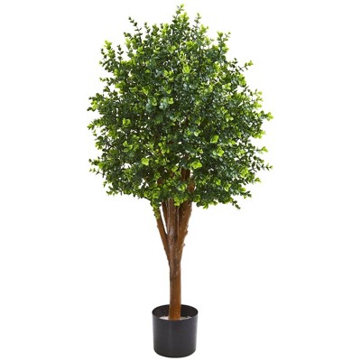 Nearly Natural 4’ Eucalyptus Artificial Tree UV Resistant Indoor/Outdoor)