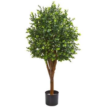 Nearly Natural 4-ft Eucalyptus Artificial Tree UV Resistant Indoor/Outdoor)