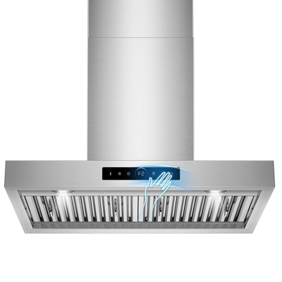 RAPSUAR 30 inch Wall Mount Range Hood, 1200 CFM with 4-Speed Gesture Sensing & Touch Control, Stainless Steel Kitchen Stove Vent Hoods