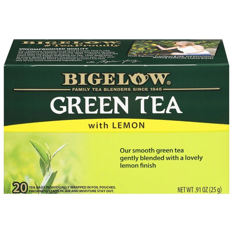 Bigelow Green Tea Bags with Lemon - 20ct, 1 of 10
