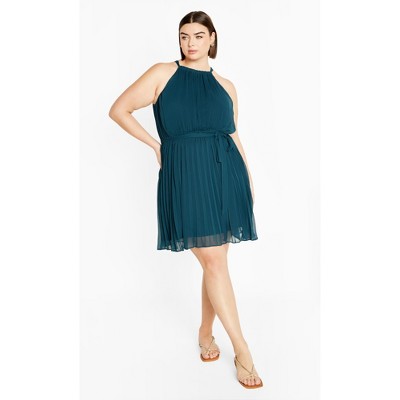 Women's Plus Size Kimmi Button Dress - teal | CITY CHIC