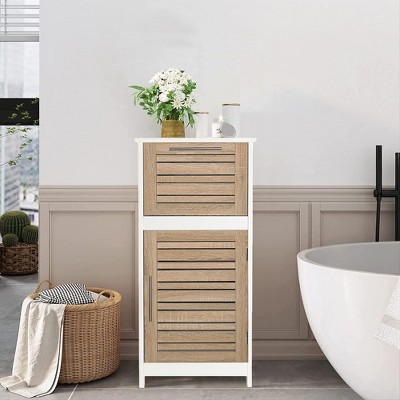 Evideco French Home Goods Bathroom Linen Storage Floor Cabinet