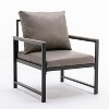 Faux Leather Accent Chair On Sale,Upholstered Accent Chair With Black Powder Coated Metal Frame,Single Sofa For Living Room-The Pop Home - 4 of 4