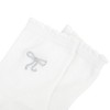 Anna-Kaci Women's Ankle Socks 3-Pack with Scalloped Cuff and Bow Embroidery in Neutral Tones - 2 of 2