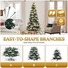 6ft White Snowy Flocked Atificial Tree with 29 Pine Cones and with 300 LED Lights 900 Metal Hinged Branch Tips - 4 of 4