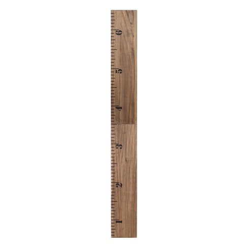 8 X 72 Growth Chart 6 5 Wood Wall Ruler Rustic Brown Kate And Laurel Target - Wall Height Chart Wooden