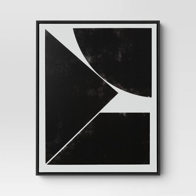 Set of 3 Black and White Geometric Canvas Wall Art