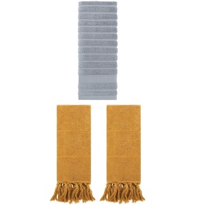 REGALWOVEN 3 Packs Solid Absorbent Soft Cotton Hand Towels 14" x 30" - 1 of 4