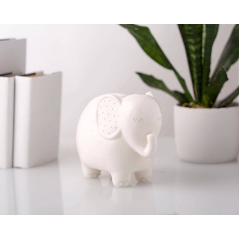 Pearhead Ceramic Elephant Bank - White, 4 of 6