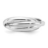 Black Bow Jewelry 6mm 14K Yellow, White or Tri-Color Gold Three Band Rolling Ring - 3 of 4