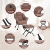Lazy Chair, Modern Recliner Armchair, Foldable Ottoman and Detachable Cover, Comfortable Cotton Sofa, Iron Frame, Easy Care - 3 of 4