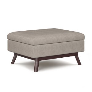 Sapphtopaz Versatile Ottoman with Storage Upholstered Coffee Table with Wood Legs Foot Stool Storage Bench for Living Room, Entryway - 1 of 4