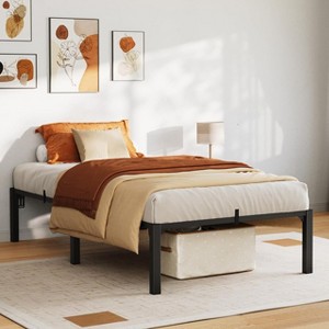No Tools Assembly Metal Bed Frame Full Size- Heavy Duty 800Lbs Platform Base, 14 Inch High Profile, No Box Spring Needed, Matte Steel Design - 1 of 4