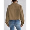 Coolmee Women's Fashion Cropped Shacket Button Down Corduroy Shacket Jackets Long Sleeve Crop Jackets Tops - 2 of 4