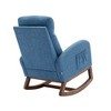 Okak Upholstered Rocking Accent Chair with Wood Legs & Side Pocket,Comfy Lounge Chair for Living Room,Bedroom - 3 of 4