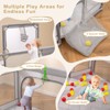 Safstar 81" x 57" Extra Large Playpen for Babies and Toddlers, Kids Play Yard with Basketball Hoop, Soccer Nets, Pull up Rings, Ocean Balls, Gray - 4 of 4