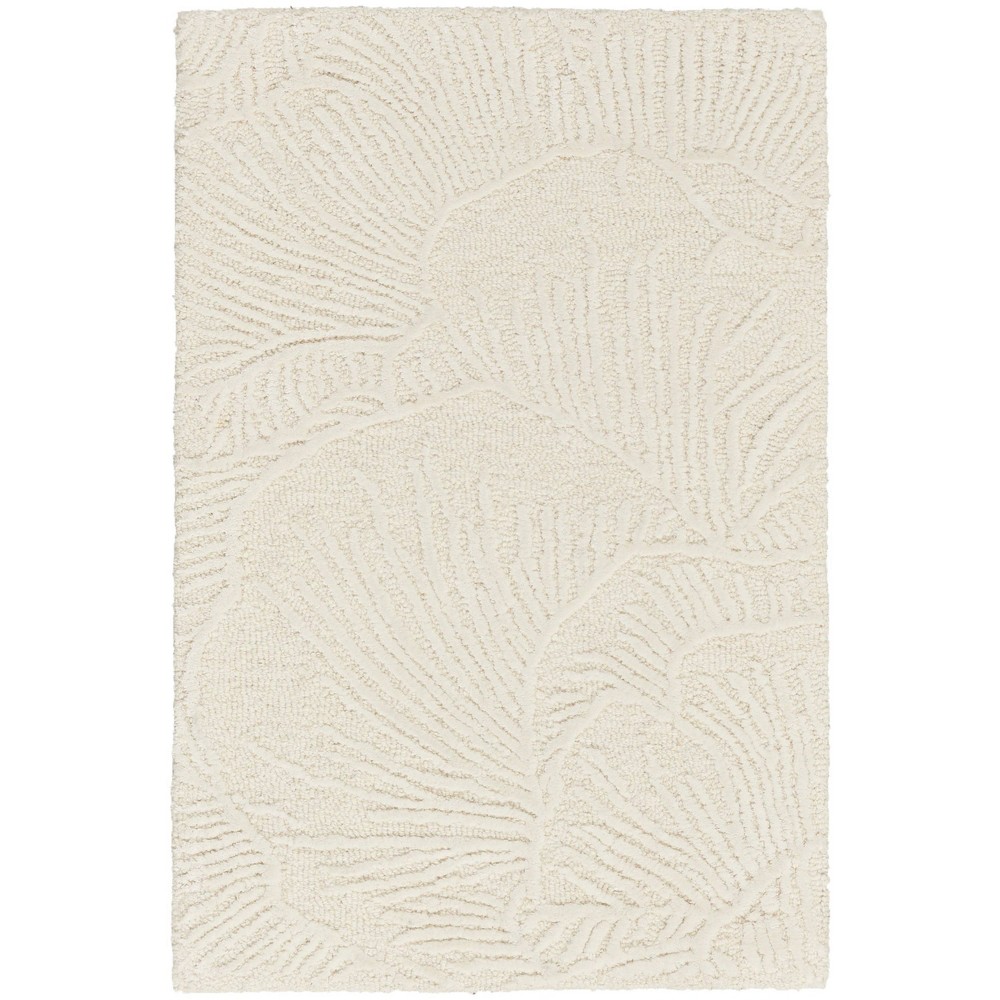 Photos - Doormat Nourison 3'9"x5'9" Avra Floral Handmade Tufted Indoor Wool Area Rug Ivory 