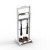 Accent Portable Garment Rack,Clothes Valet Stand with Storage Organizer,White Finish - 3 of 4