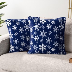 PAVILIA Set of 2 Throw Pillow Covers, Decorative Velvet Square Cushion Cases for Bed Sofa Couch Bedroom Living Room - 1 of 4