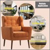 37.6' Tall Modern Accent Chair, Upholstered Foam Filled Reading Chairs With Cushion And High Backrest, Chenille Fabric Lounge Tufted Armchair - 4 of 4