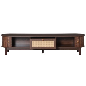 ChicFurnit TV Stands and Consoles Entertainment Center with Storage Cabinets and Open Shelf Media Console for Living Room, Brown, 66.9"*15.6"*15.4" - 1 of 4