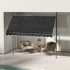 Sapphtopaz Retractable Awning Manual Patio Awnings Sunshade Shelter UV Resistant Aluminum Frame for Deck, Balcony, Yard - 2 of 4