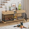 82" Dog Crate Furniture for 2 Dogs, Chew-Resistant Dog Kennel with 4 Drawers & Open Shelves, Decorative Dog Cage TV Stand, Indoor Pet Cage House - 3 of 4