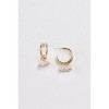 Slickblue Women's Earrings, Yellow Gold Open Round Hoop with Multi Pearl Drops, Small Size, 0.8" Diameter - 3 of 3