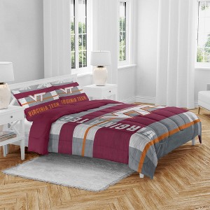 NCAA Virginia Tech Hokies Heathered Stripe Queen Bedding Set in a Bag - 3pc - 1 of 3
