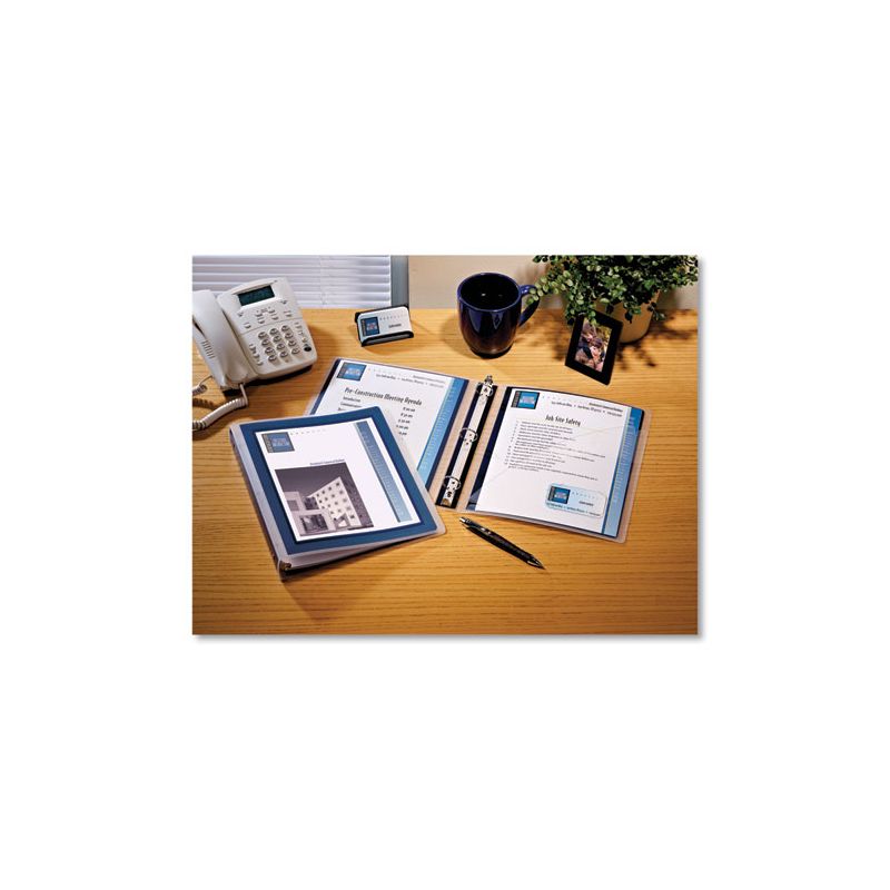 Avery Flexi-View Binder with Round Rings, 3 Rings, 1.5" Capacity, 11 x 8.5, Navy Blue, 3 of 7
