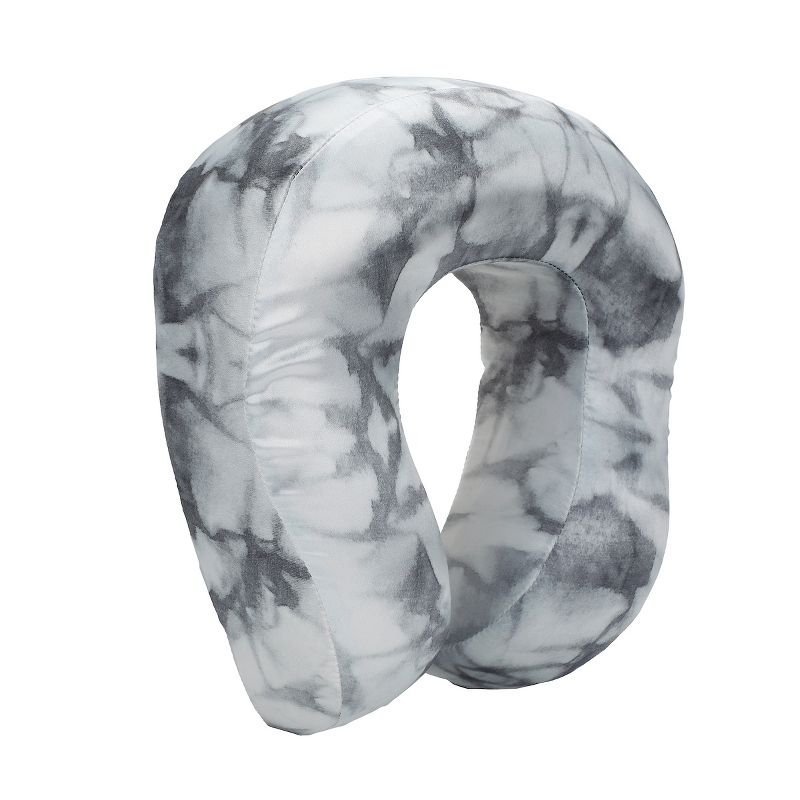 Black White Marble Tie Dye Print Poly Satin Adult Neck Pillow and Eye Mask Set, 4 of 7