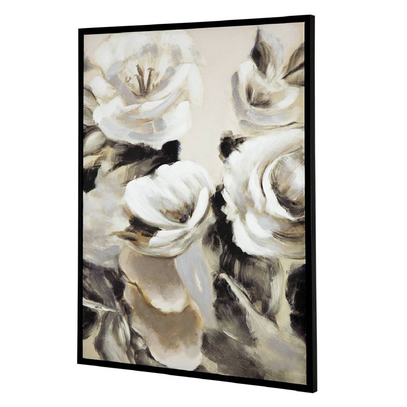 35.5&#34;x47&#34; Jardin De Fleurs Hand Painted Framed Wall Art Canvas Cream/Gray/Black - A&#38;B Home, 5 of 12