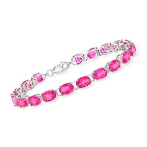Ross-Simons 19.00 ct. t.w. Pink Topaz Tennis Bracelet in Sterling Silver - 1 of 4