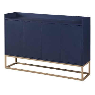 NicBex 47.2 Inch 4-Door Modern Storage Cabinet with Gold Metal Legs for Living Room,Kitchen and Entryway