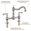 WOWOW Double Handle Bridge Kitchen Faucet Deck-Mount - 2 of 4