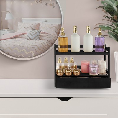 Sorbus 2-Tier Bamboo Counter Organizer with Drawer Bamboo for Vanity, Matcha Station, Bathroom Sink Organizer Countertop, Kitchen & Office Storage — фото 6