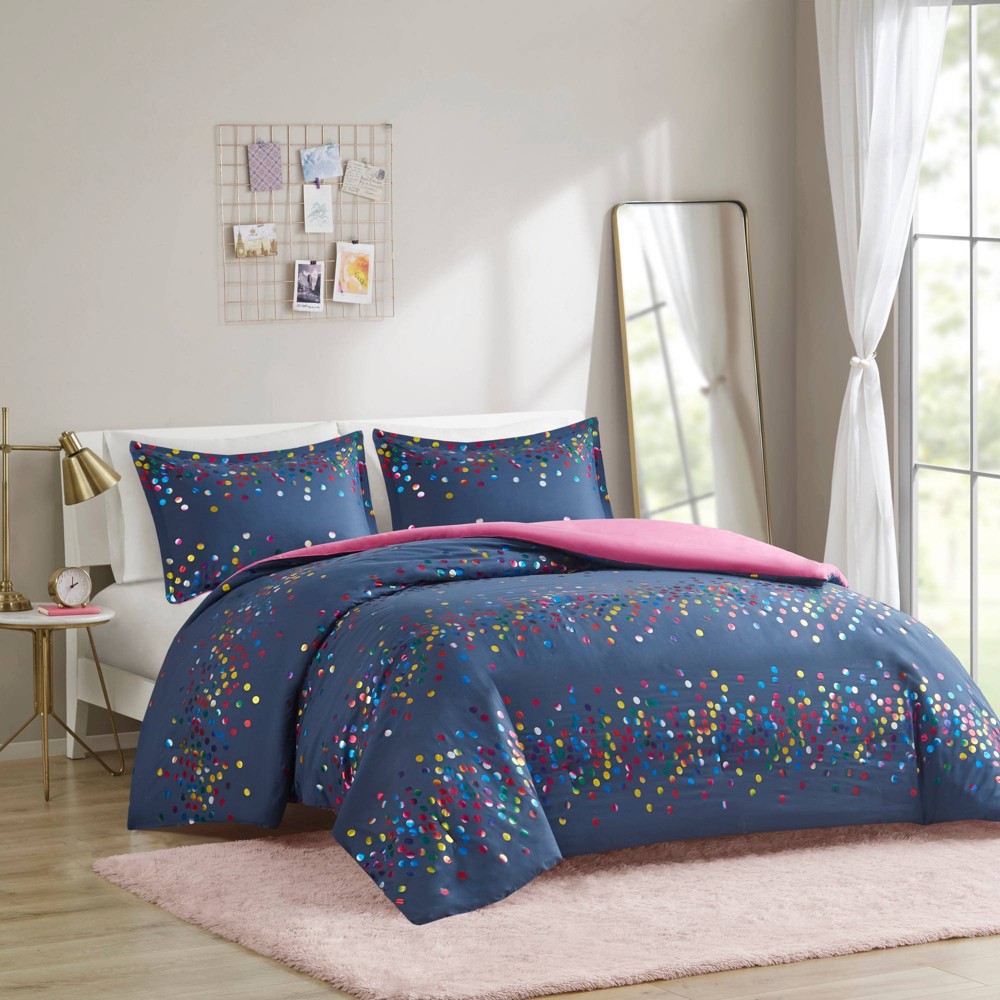Photos - Bed Linen Full/Queen Teen Intelligent Design Thea Rainbow Metallic Dot Kids' Duvet C