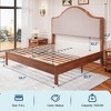 AMERLIFE Wood Bed Frame with Tall Upholstered Curved Headboard, Solid Wood Platform, No Box Spring Needed, Wood Slat Support - 2 of 4
