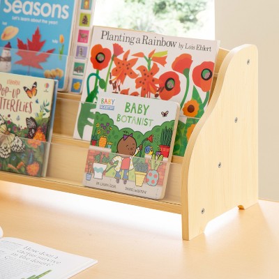 Natural Maple Tabletop Book Display with Acrylic Dividers