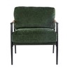Homy Casa Modern Lounge Accent Chair with Upholstered Seat, Metal Frame and Wooden Armrests, Green - 4 of 4