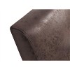 Vynxaria Classic Mid-Century Modern Arm Chair with Solid Wood Arms & Leather-Look Upholstery - 3 of 4