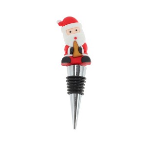 Unique Bargains Santa Claus Bottle Stopper Zinc Alloy ABS Silicone 1Pc - 1 of 3